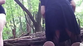 Sissy and her girl in the woods