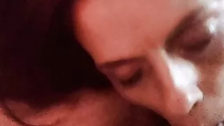 A nice close up with her cheeks sunk in from Hella suction.