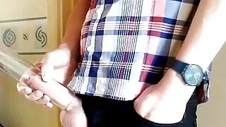 Vacuum suck with close up cum