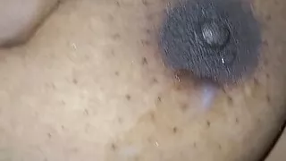 Morning Cum Shot On Big Soft EBONY Tits