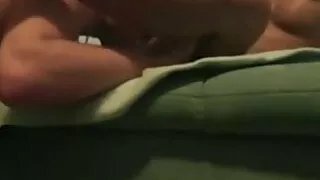 Having great sex on the green couch