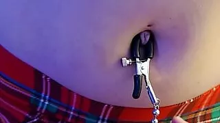 Outie Belly Button Punished with a Nipple Clamp