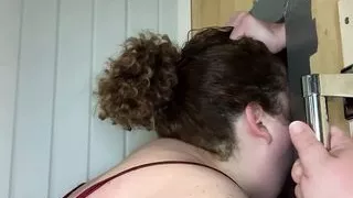 When he grabs your hair at the glory hole for more leverage