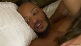 Bisexual ebony guy gets mouth jizzed