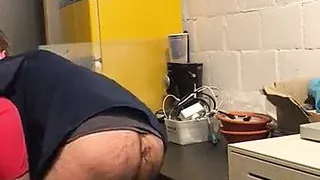 Sucking off a married daddy at work