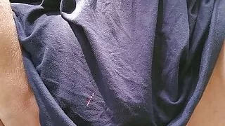 Squirting in backyard