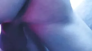 mature couple sexy blonde deepthroats a big dick in blue lig