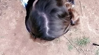 Public blowjob with pigtails