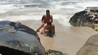 A gay couple decided to fuck in the rough sea