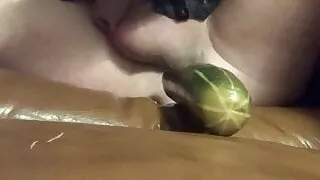 My cucumber deep in my ass