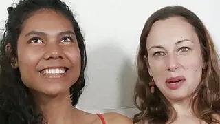 Two Dirty Forest  Nymphs Get Frisky Outdoors