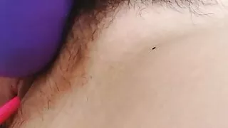 hairy Mexican cums with hitachi