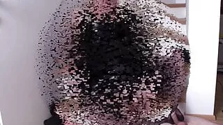 Bizarre Lady Jessica gives black nylons footjob