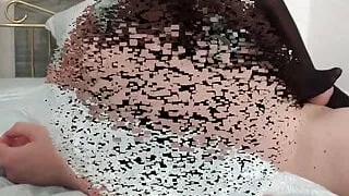 mature lady nylon footjob