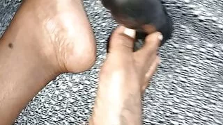 His Queen Suga - Big Feet rubbing on a dick...