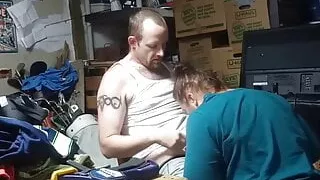 BBW MOM Fucks Dad in Store Room - Family Sex