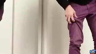 Straight thug Dean Inja jerks off his massive dick and cums