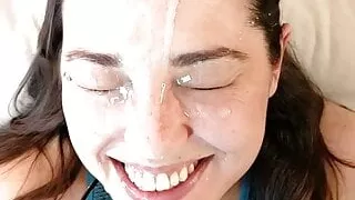 Regal dame gives dt but doesn't want cum on glasses