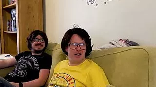 Yorkshire geek cums in tatted europeans mouth