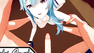 Eula gives you a POV blowjob then gets creampied. Genshin