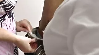 Granny skank riding cock during group sex