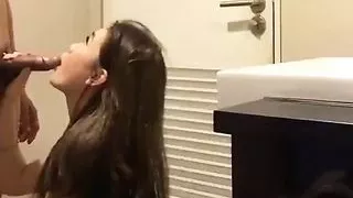 Chinese girl gives blowjob