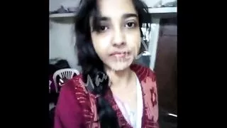 Indian girl showing boobs and massaging them