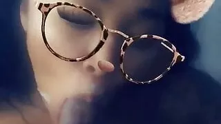 Cumshot on slut’s face