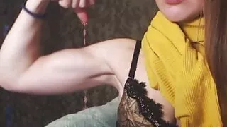 Hot milf flexing biceps