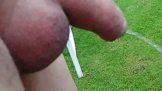 pissing in the garden