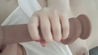 Lovely Iranian girl sucking dildo - Part II