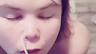 Wife takes facial