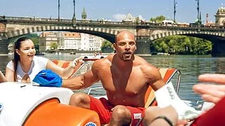 HUNT4K. Curvy chick with juicy tits has sex with stranger