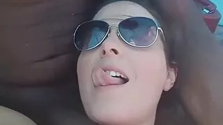 BBC Lover Nude on Beach with black man. Cougar Milf Nude