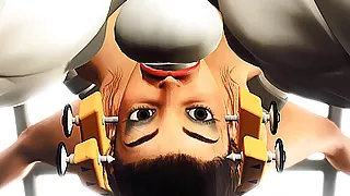 Sci-fi sex cyborg fucks hard hot brunette in restricted area