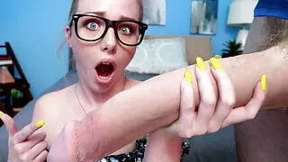 Tiny girl can’t handle huge white cock and facial – Jason K