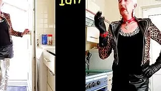 FAGtastic smoking tranny Ian in silver slut boots