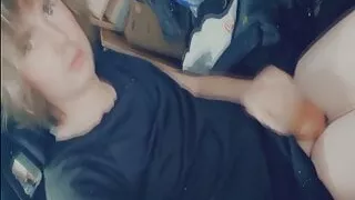 Twink femboy playing with herself