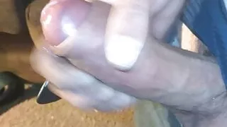 Stroking my thick cock
