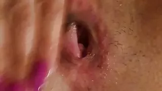 Hotwife plays with pussy and squirts
