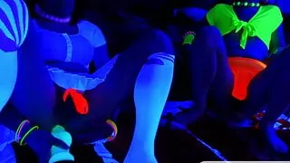 Toying my ass  with glow in the dark alien knot dildo