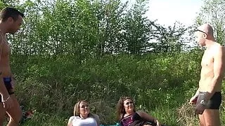 Young Couples Fuck Outdoors