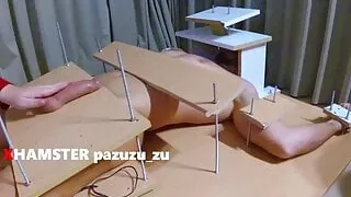 Femdom Feet Tickling and Tease. Handjob with Ruined Orgasm