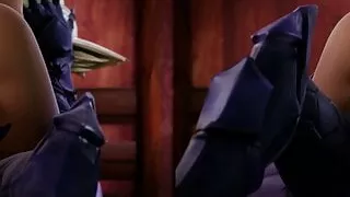 (Big Green) Stomach bugle fucking and cum in Furry