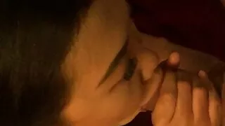 Juicy blowjob by my teen Asian school girl