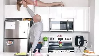 massage celebrity  tiny blonde beauty chokes on a huge cock