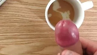 Jerking off good on a quick coffee break