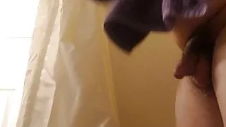 Straight guy with big cock in shower