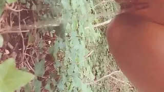 Not ALONE – Micro Shaved Pussy Public Flash and peeing in the woods