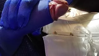 Spandex and satin cock play